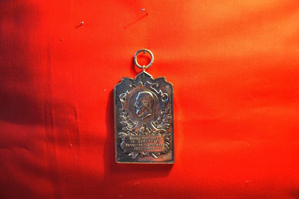§  medaille horticole jemappes 1904 metal argenté, Enlèvement ou Envoi, Utilisé