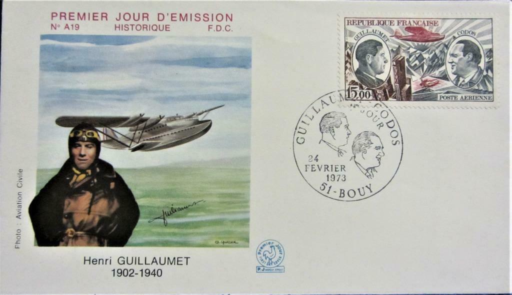 FDC - FRANKRIJK- HENRI GUILLAUMET (ZELDZAME COVER), Enlèvement ou Envoi, Affranchi, Avions