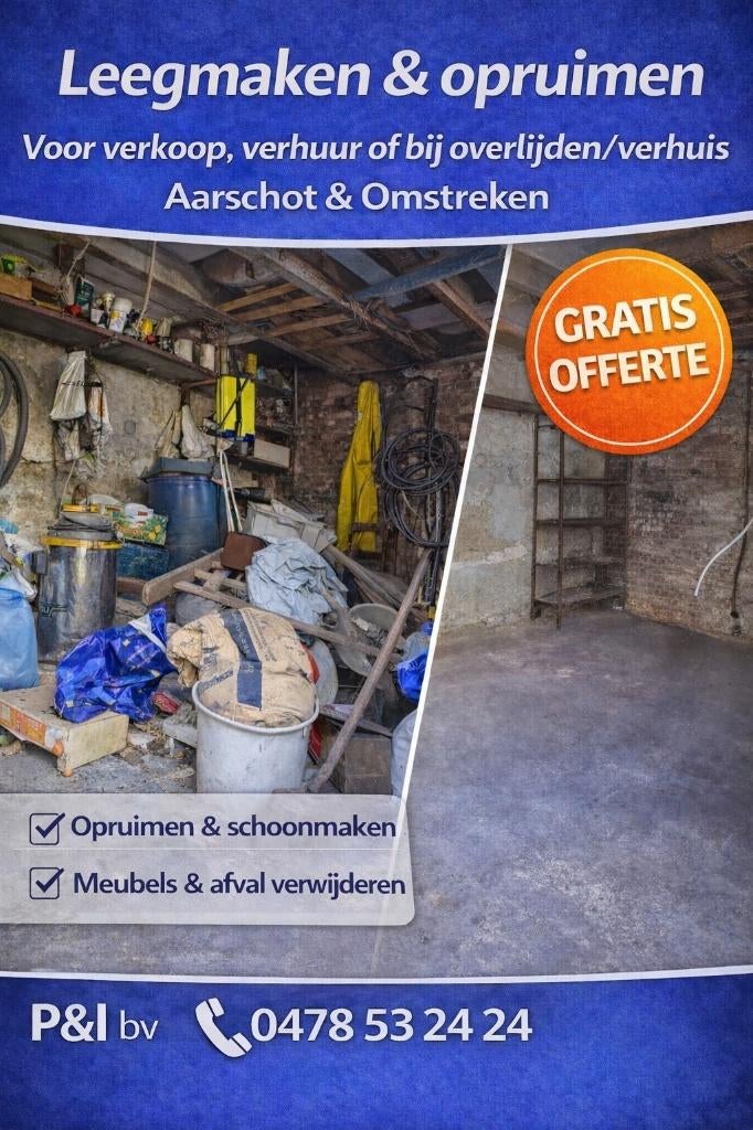 Leegmaken & opruimen in Leuven? Inboedel, Boedelruiming, Enlèvement ou Envoi