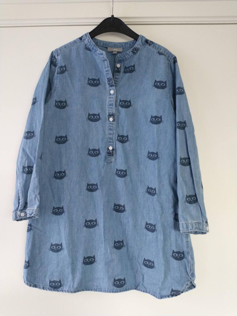 Jeans hemdjurk katjes - JBC - maat 134, Gebruikt, Meisje, JBC, Ophalen of Verzenden