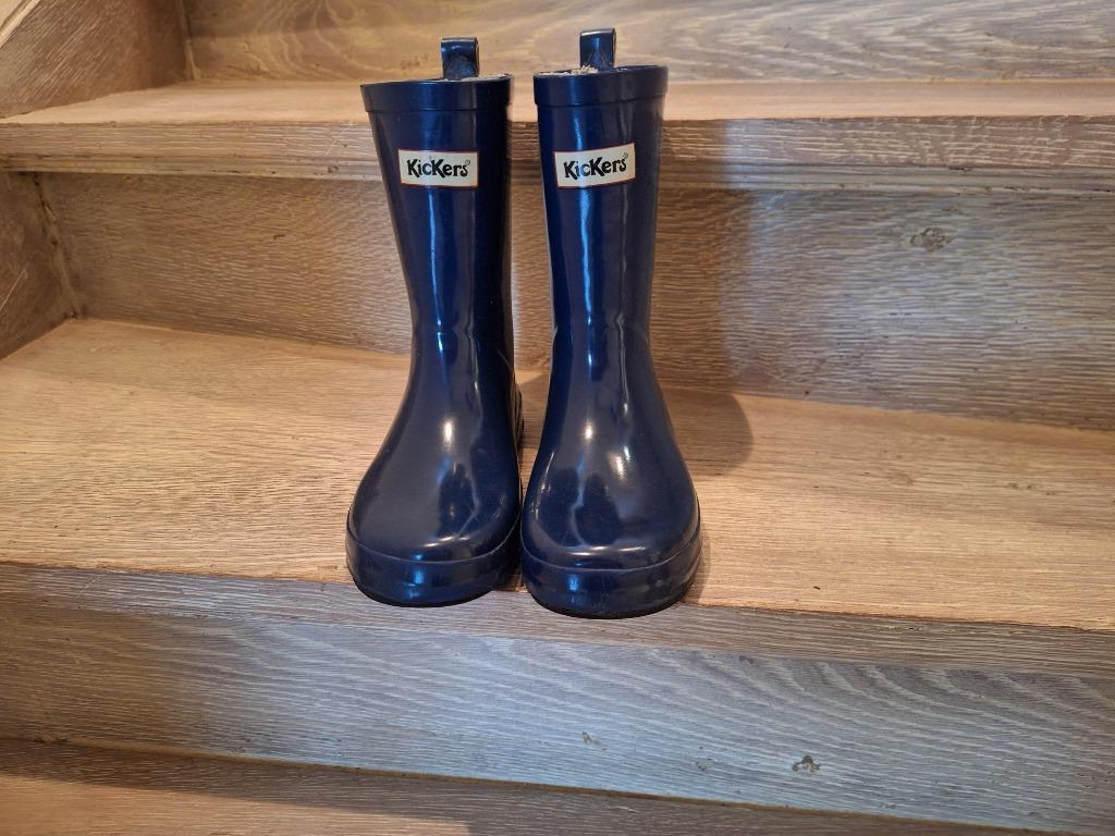 Bottes pluie Kickers bleu marine filles/garçons Pointure 29, Enlèvement ou Envoi, Utilisé, Bottes, Garçon ou Fille
