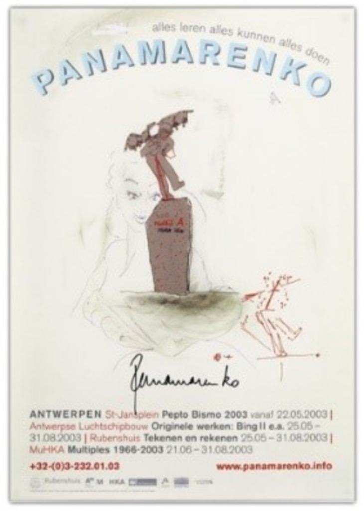Panamarenko affiche Pepto Bismo, 'Alles leren', 2003, gesign, Verzenden