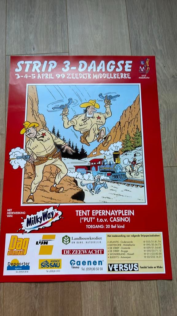 Vandersteen suske en wiske affiche middelkerke 1999, Ophalen of Verzenden, Suske en Wiske, Nieuw