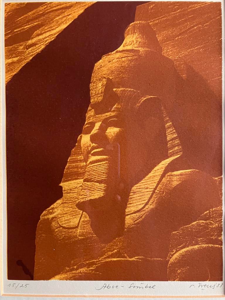 litho Renaat Ivens (1935-2016) Aboe-Simbel, Ophalen of Verzenden