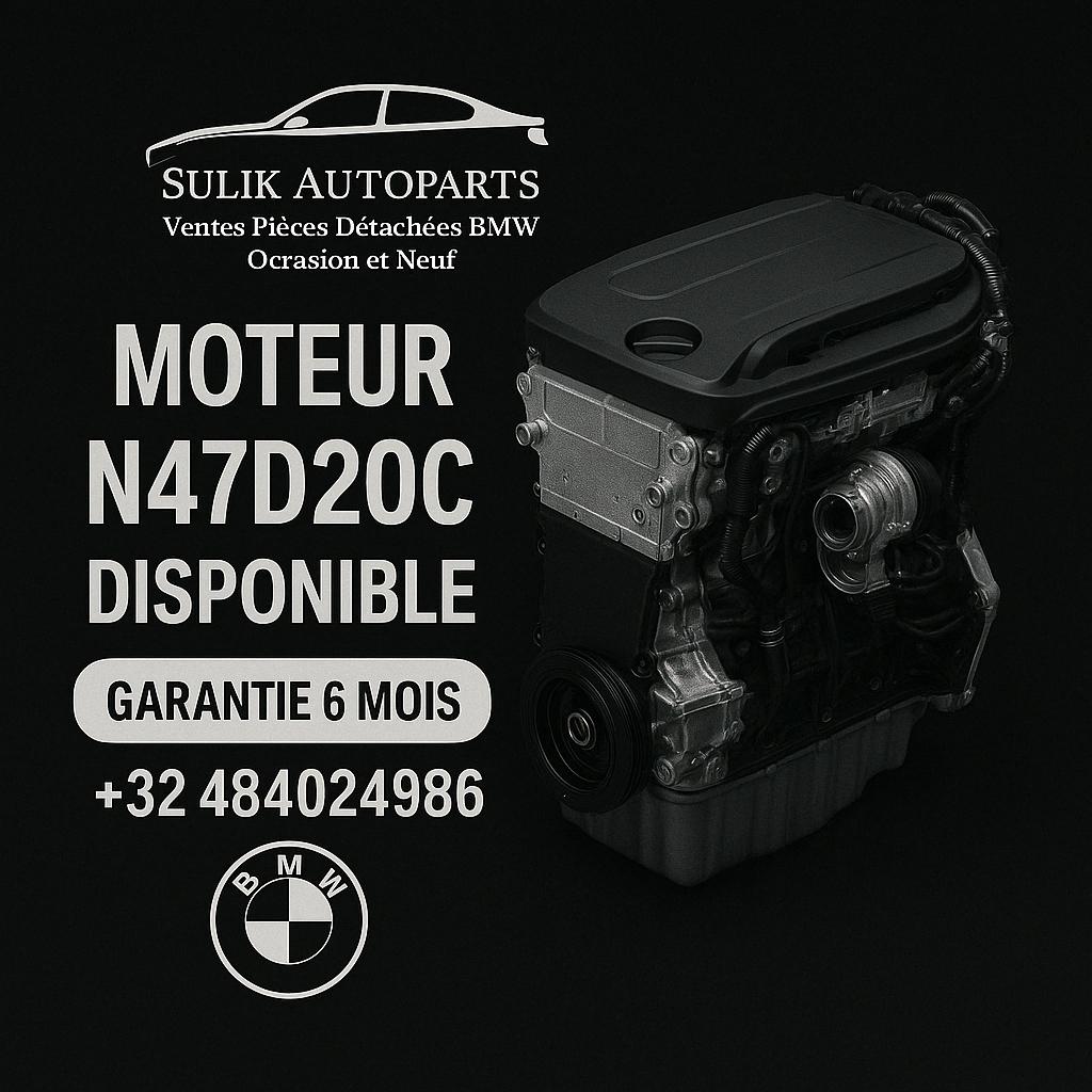 BMW N47D20C-motor met houder — 6 maanden garantie, Ophalen, BMW