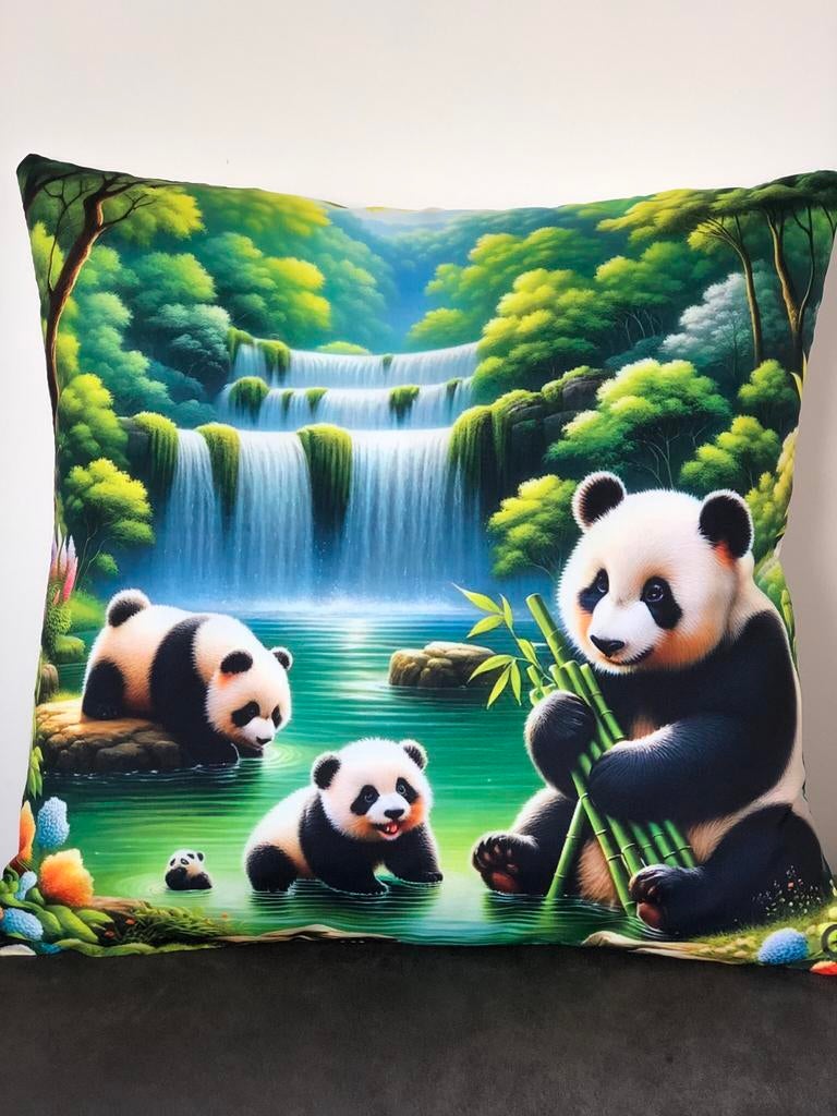 Housse coussin panda avec garnissage intérieur, Maison & Meubles, Neuf