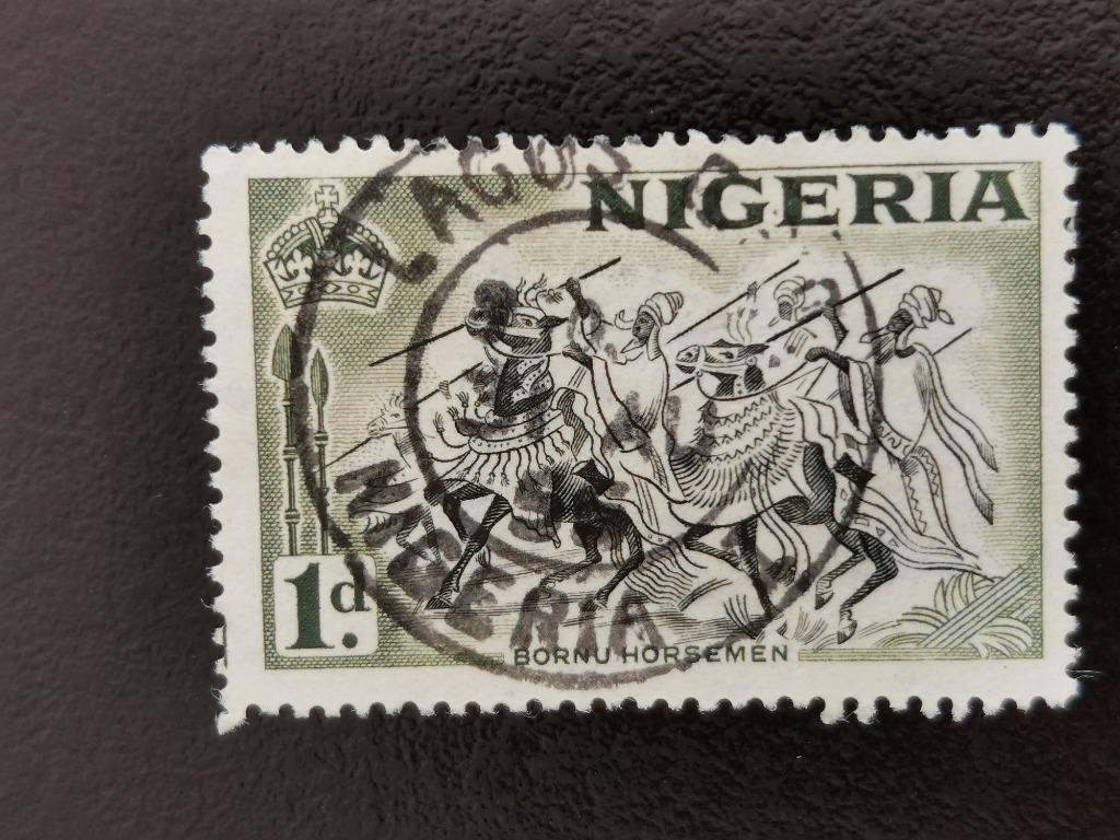 Nigeria 1953 - ruiters van een stam, Postzegels en Munten, Postzegels | Afrika, Ophalen of Verzenden, Nigeria, Gestempeld