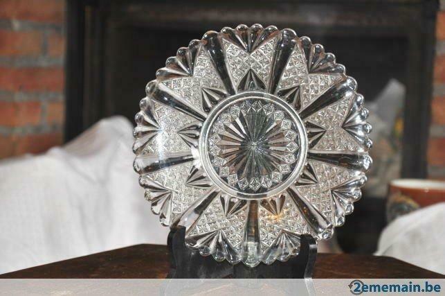 plat mignardise verre moulé dentelle, Antiquités & Art