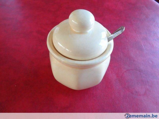 Pot à moutarde + 1 cuillère., Enlèvement ou Envoi, Utilisé