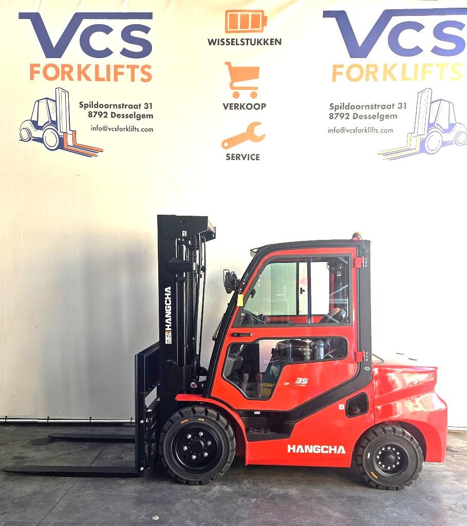 HC Diesel heftruck 3,5 t triplex 4,7m Kubota+cabine garantie, Ophalen, 3000 tot 4000 kg, Diesel, Hangcha