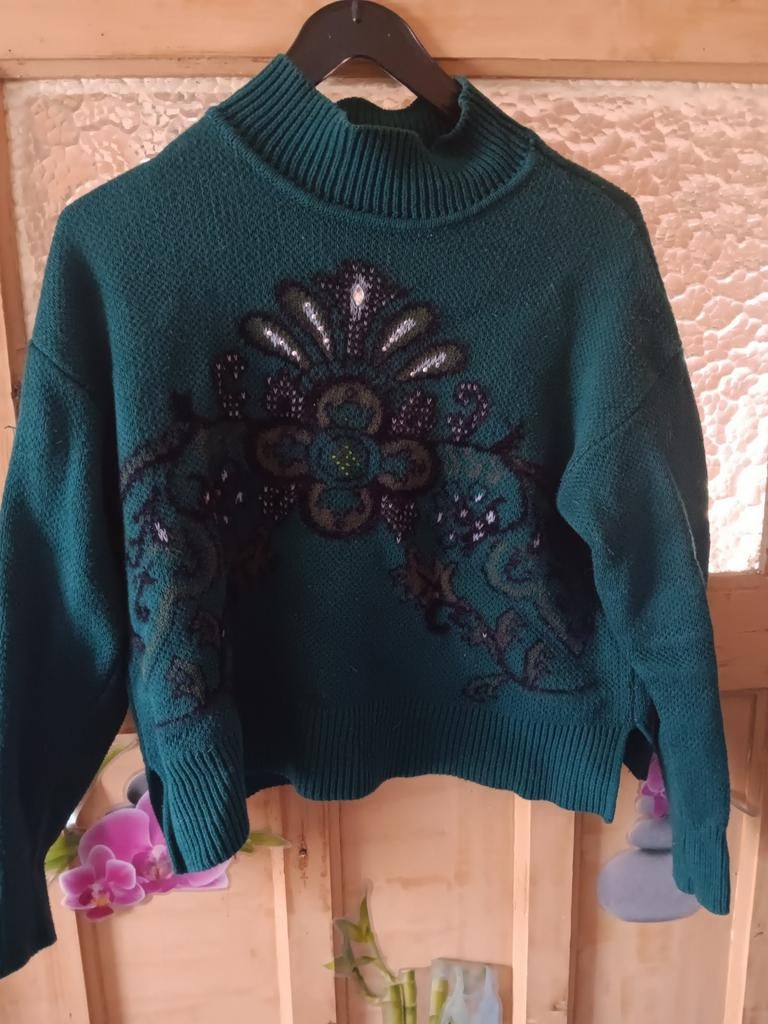 Pull vert Desigual, Enlèvement ou Envoi, Taille 36 (S), Comme neuf, Vert