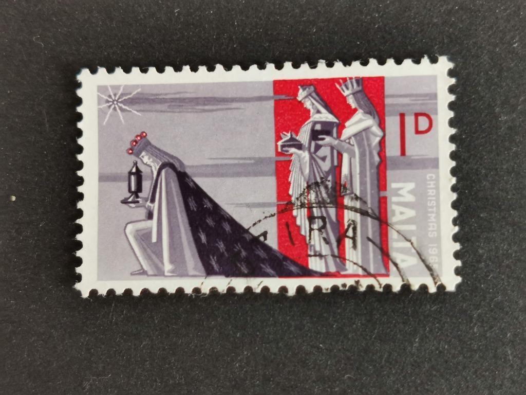 Malta 1965 - Kerstmis - Driekoningen, Ophalen of Verzenden, Malta, Gestempeld