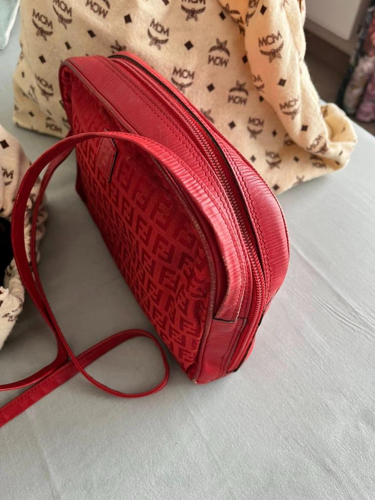 Véritable pochette à bandoulière FENDI rouge (années 80), Ophalen of Verzenden, Gebruikt, Rood, Schoudertasje