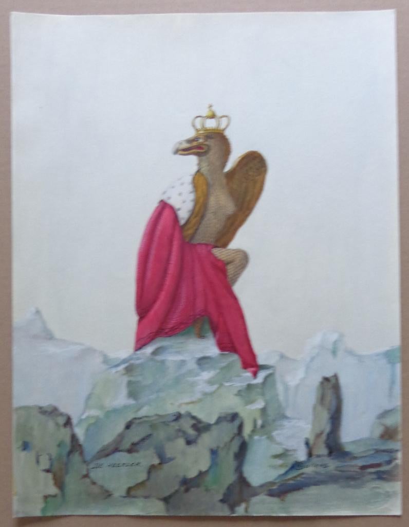 KAREL WOLLENS / DE HEERSER / ORIGINEEL WERK / 39x30cm / SIG, Enlèvement ou Envoi