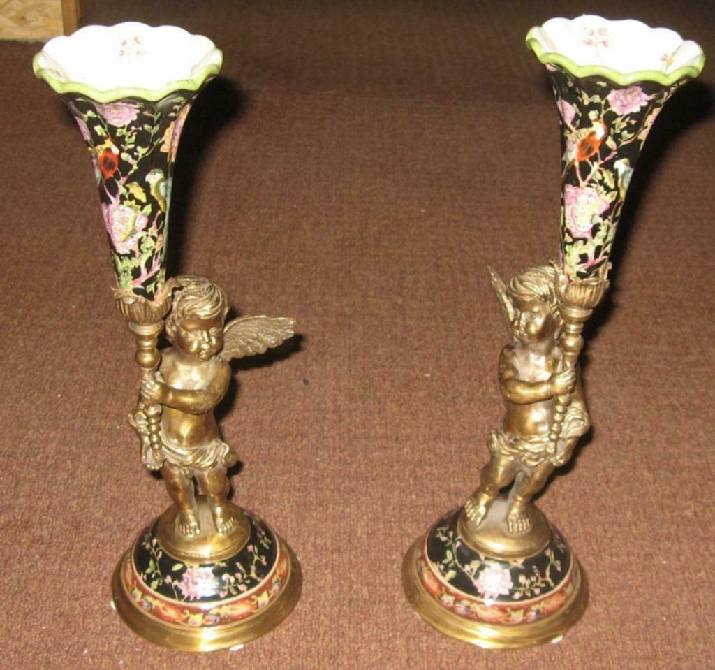 oude vaasjes porcelein en brons, Ophalen of Verzenden