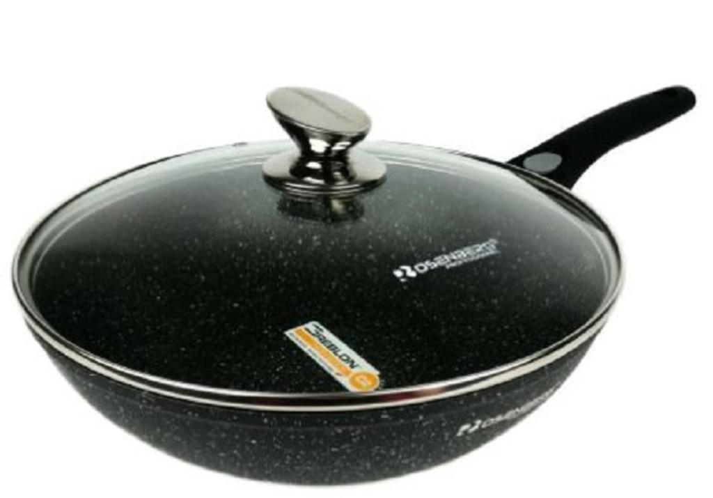 Rosenberg Wokpan Wok Ø 28 cm anti aanbaklaag krasbestendig, Ophalen of Verzenden, Nieuw, Aluminium, Wok
