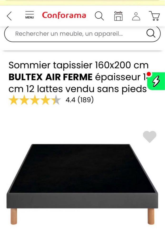 Sommier 160x200 Bultex, Maison & Meubles, Chambre à coucher | Matelas & Sommiers, Queen size, Comme neuf, Enlèvement, Sommier