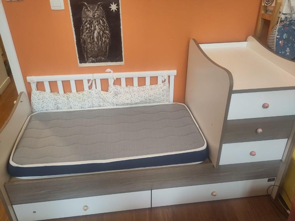 Lit évolutif MAXI PLUS de Lorelli convertible en lit-bureau, 70 à 85 cm, Comme neuf, 160 à 180 cm, Enlèvement