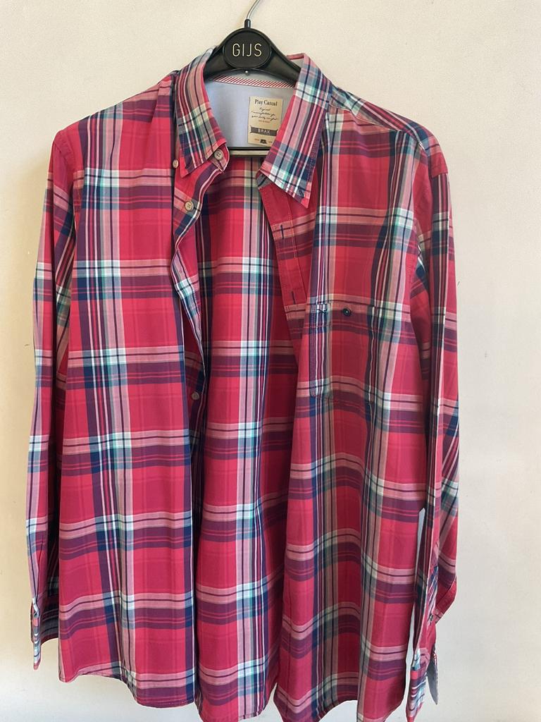 Overhemd Brax , maat XL (43/44), Ophalen of Verzenden, Rood