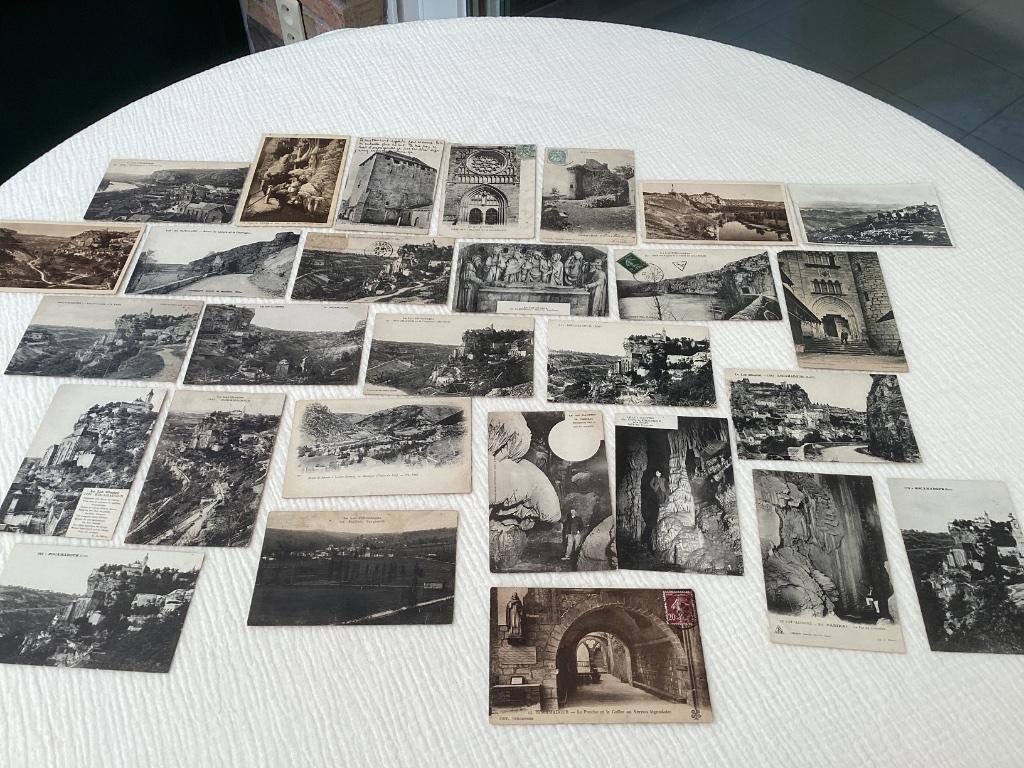Lot 28 oude postkaarten CP dep LOT, Ophalen of Verzenden, 1920 tot 1940, Gelopen, Frankrijk