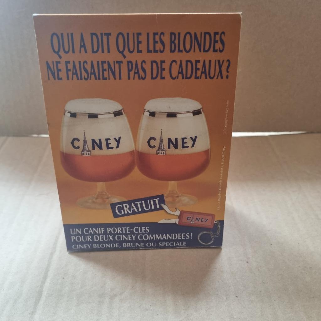 Publicité de table Ciney, Enlèvement ou Envoi, Utilisé, Panneau, Plaque ou Plaquette publicitaire, Autres marques