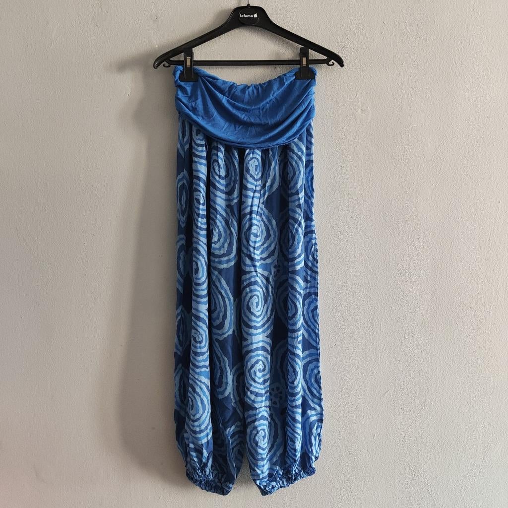 Boheemse blauwe harembroek, maat L, licht en comfortabel, Autre, Blauw, Maat 42/44 (L), Ophalen of Verzenden