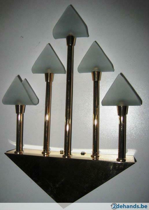 Design wandlamp in in koper voor 5 gy 6.35 + glas, Ophalen of Verzenden, Nieuw, Metaal