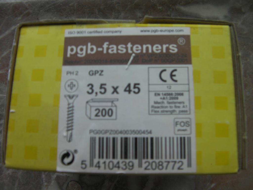 doos pgb- fasteners  kruisgipsplaatvijzen 4,5cm l 200 stuks, Ophalen, Nieuw, Minder dan 50 mm, Schroeven