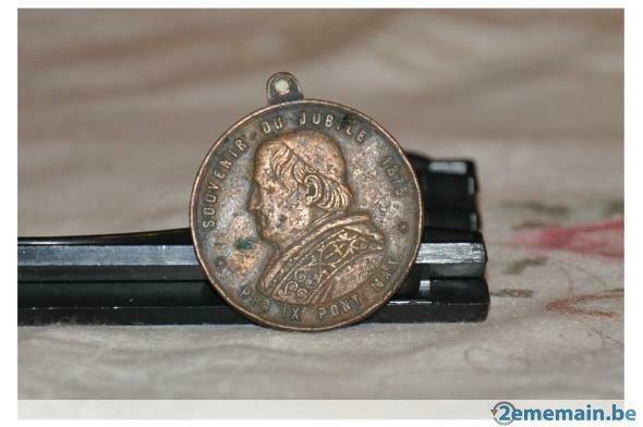 medaille religieuse souvenir  jubilé 1875 pio IX pont max, Enlèvement ou Envoi, Utilisé, Autres types, Christianisme | Catholique