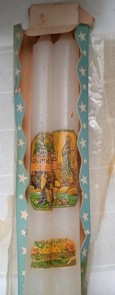 Bougies de Lourdes vintage, + de 65 ans, Enlèvement ou Envoi, Comme neuf