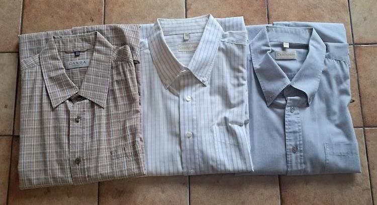 🎁 3 chemises manches courtes (Beige, blanc, gris) XXL 45/46, Vêtements | Hommes, Chemises, Porté, Autres tours de cou, Blanc