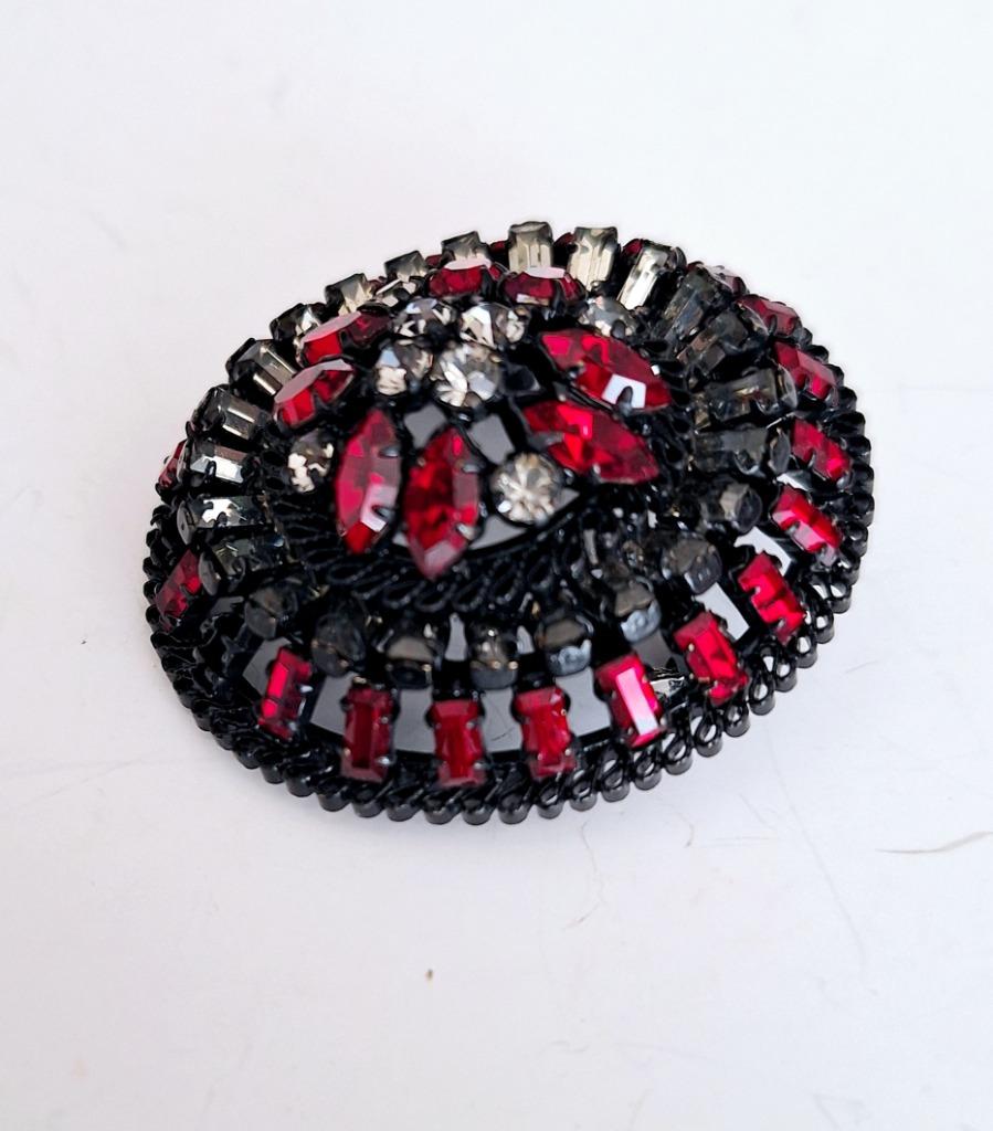 Schitterende vintage  broche met  steentjes, Handtassen en Accessoires, Antieke sieraden, Ophalen of Verzenden, Broche