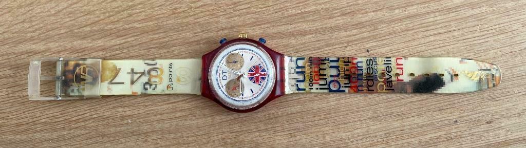 Montre Swatch Daley Thompson (J.O. 1996), Handtassen en Accessoires, Horloges | Heren, Ophalen, Gebruikt, Polshorloge, Overige materialen