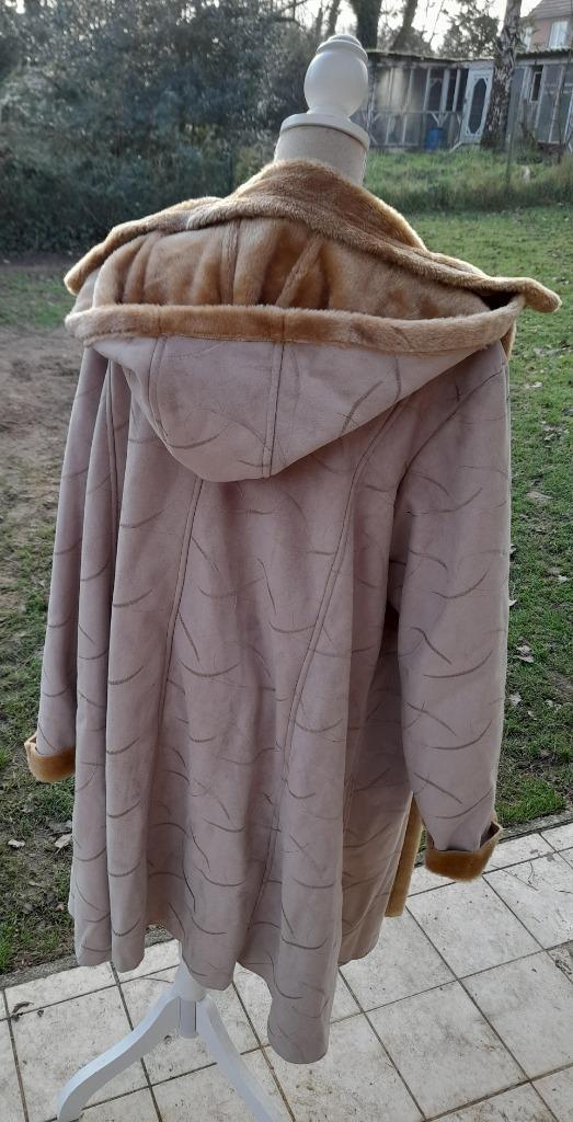 Winterjas met kap grote maat 56, Enlèvement ou Envoi, Neuf, Taille 56/58 (XL), Beige