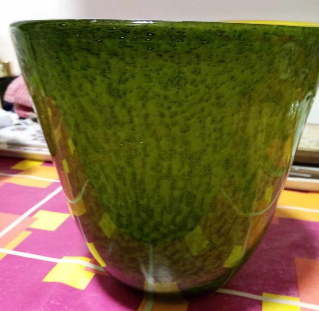 bloempot diameter 20 hoogte 20cm groen, Ophalen, Zo goed als nieuw, Rond, Steen