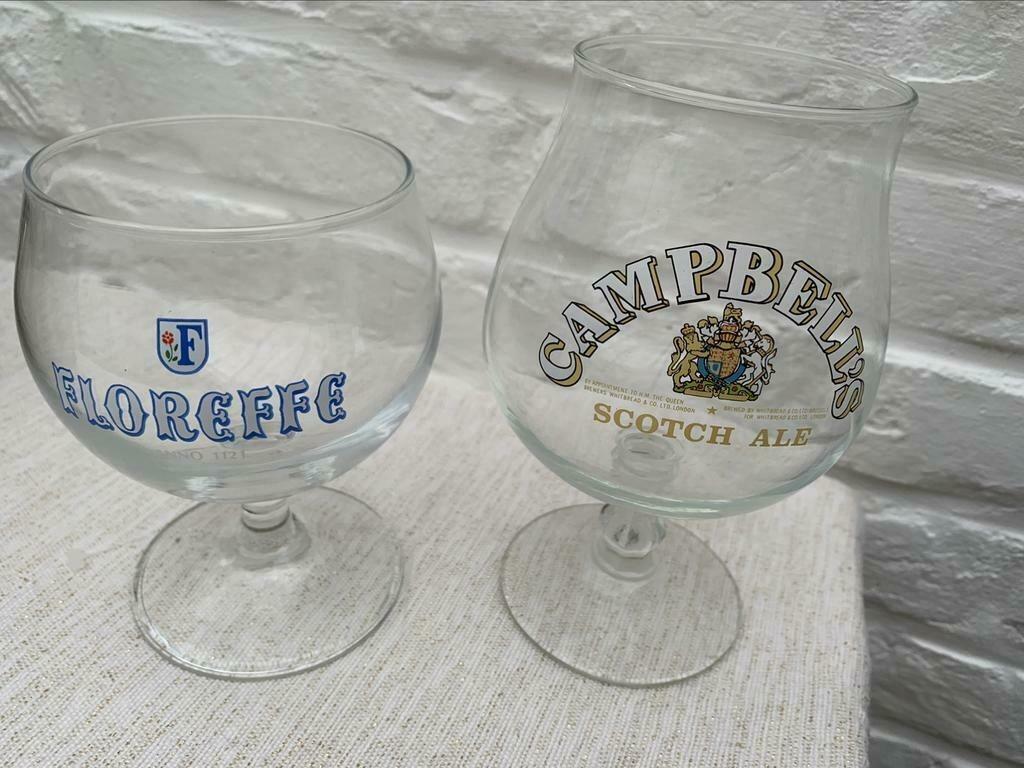 Bierglazen Floreffe en Campbell’s, Ophalen, Zo goed als nieuw, Bierglas
