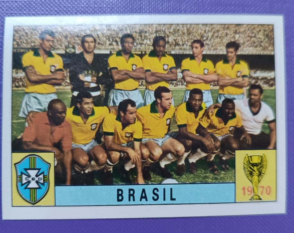 Panini KAART prent anno 1970 voetbal WK Mexico 7 BRASIL, Hobby en Vrije tijd, Stickers en Plaatjes, Plaatje, Verzenden