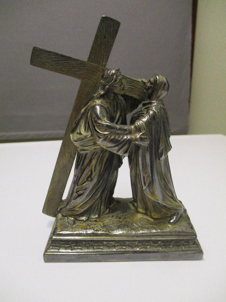 L'AGONIE DE JÉSUS CHRIST AVEC CROIX SOUTENUE PAR MARIE, Antiquités & Art, Antiquités | Objets religieux, Enlèvement ou Envoi