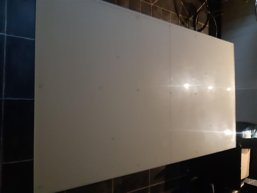 Mooie witte uitklapbare eettafel, Ophalen, 200 cm of meer, Overige houtsoorten, 50 tot 100 cm