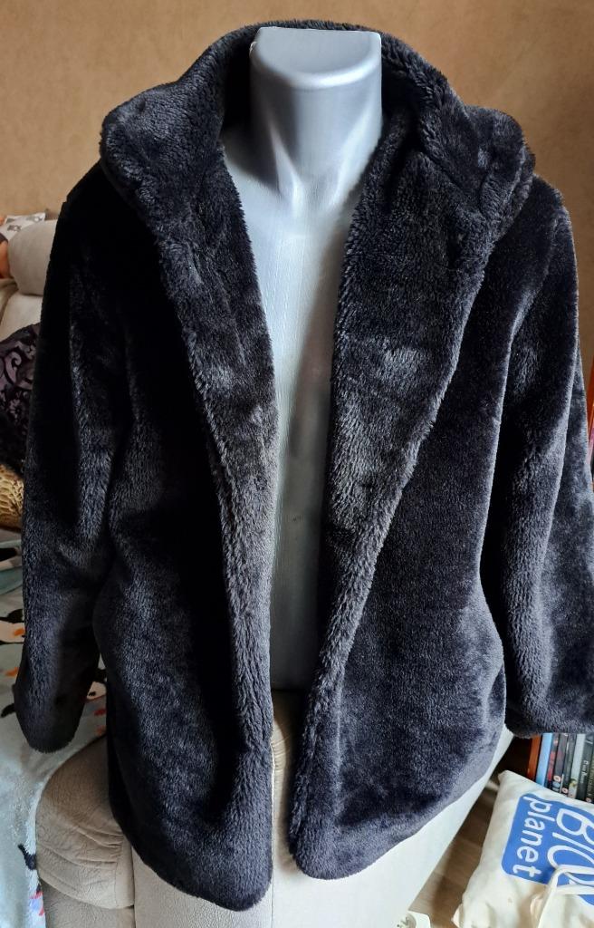 Faux fur/ nep bontjas maat M, Enlèvement ou Envoi, Comme neuf, Taille 38/40 (M), Noir