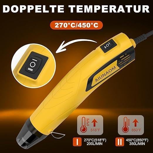 Mini heteluchtpistool | 500 W | GRATIS LEVERING, Gereedschap of Accessoires, AIUNAOM, -, Verzenden