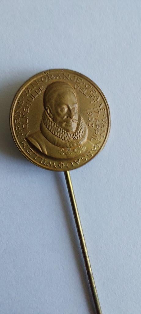 Medaille speldje Willem I.Volkskunde Delft 17 april 1933, Verzamelen, Ophalen of Verzenden, Zo goed als nieuw