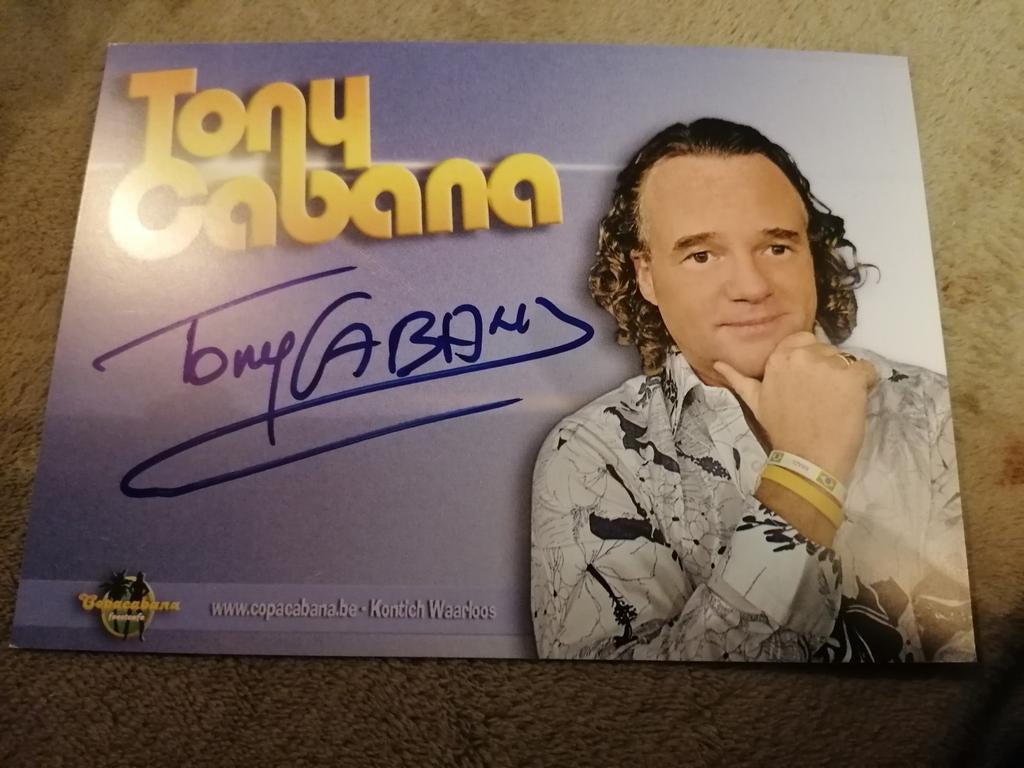 Fotokaart met handtekening Tony cabana, Verzenden