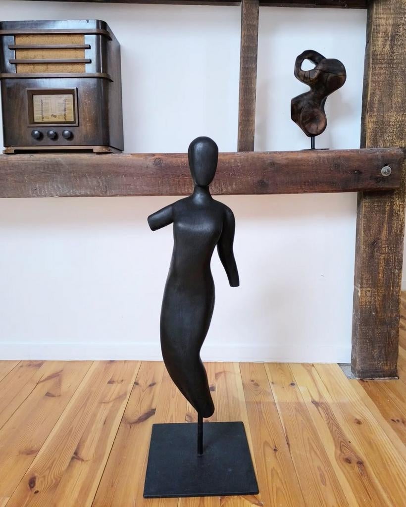 Sculpture en bois brûlé. Faire une offre., Antiquités & Art