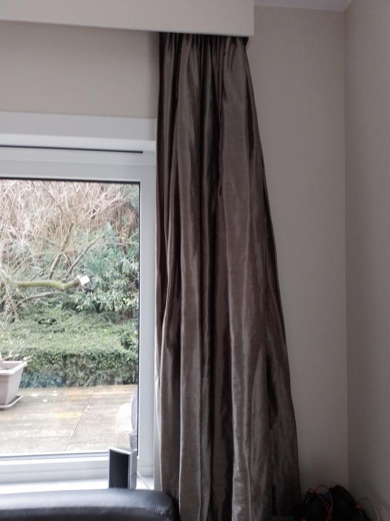 Overgordijnen taupe middelgrote, Ophalen, Gebruikt