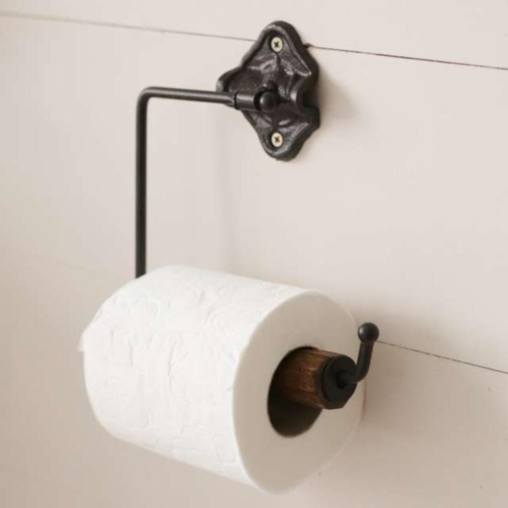Toilethouder WC-Rolhouder Landelijk - ijzer-Hout -, Huis en Inrichting, Ophalen of Verzenden, Nieuw, Overige kleuren, Overige typen