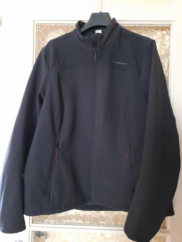 Quechua softshell trek 100 windwarm zwart XL, Ophalen of Verzenden, Zo goed als nieuw