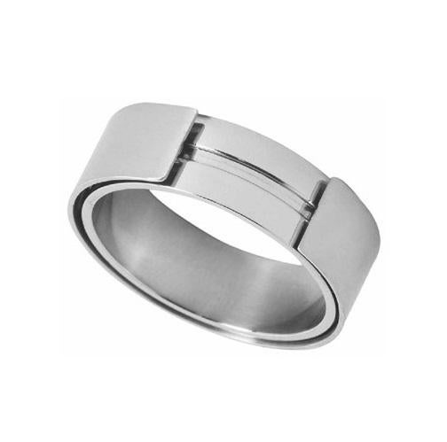 Bague pour homme en acier inoxydable - SOLDES !, Enlèvement ou Envoi, Neuf, Fer ou Acier, Homme