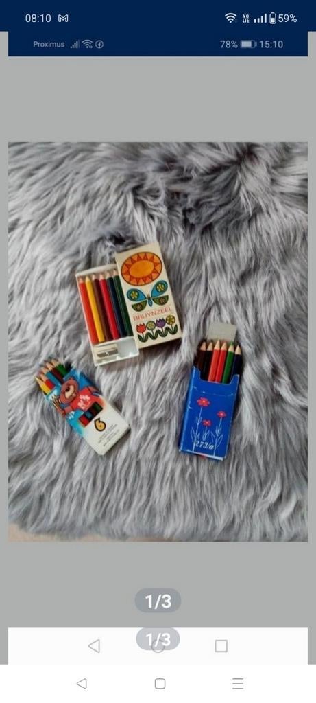 Kleurpotloden, vintage, voor de 3 nieuwe doosjes, Verzamelen, Ophalen of Verzenden