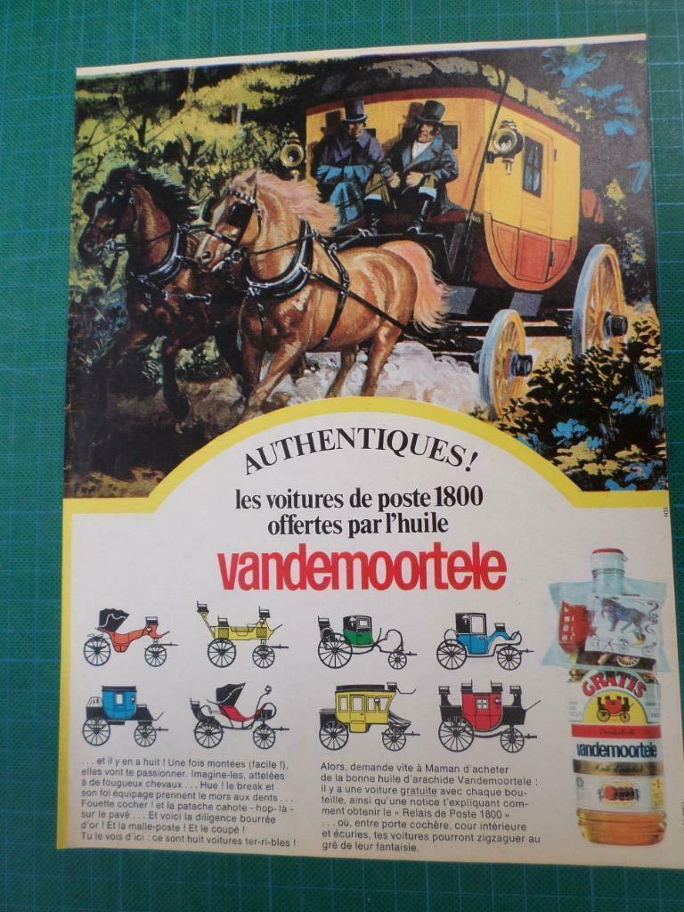 Les voitures de poste - publicité papier Vandemoortele -1969, Ophalen of Verzenden, Gebruikt, Overige typen